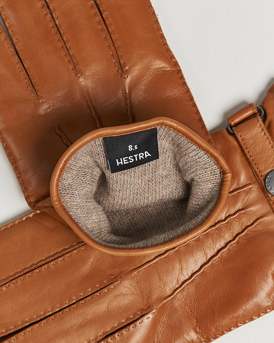 Herren | Wärmende Accessoires | Hestra | Jake Wool Lined Buckle Glove Cognac