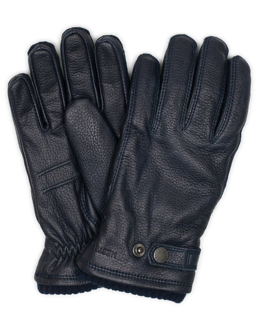 Herren | Hestra Utsjö Fleece Liner Buckle Elkskin Glove Navy | Hestra | Utsjö Fleece Liner Buckle Elkskin Glove Navy