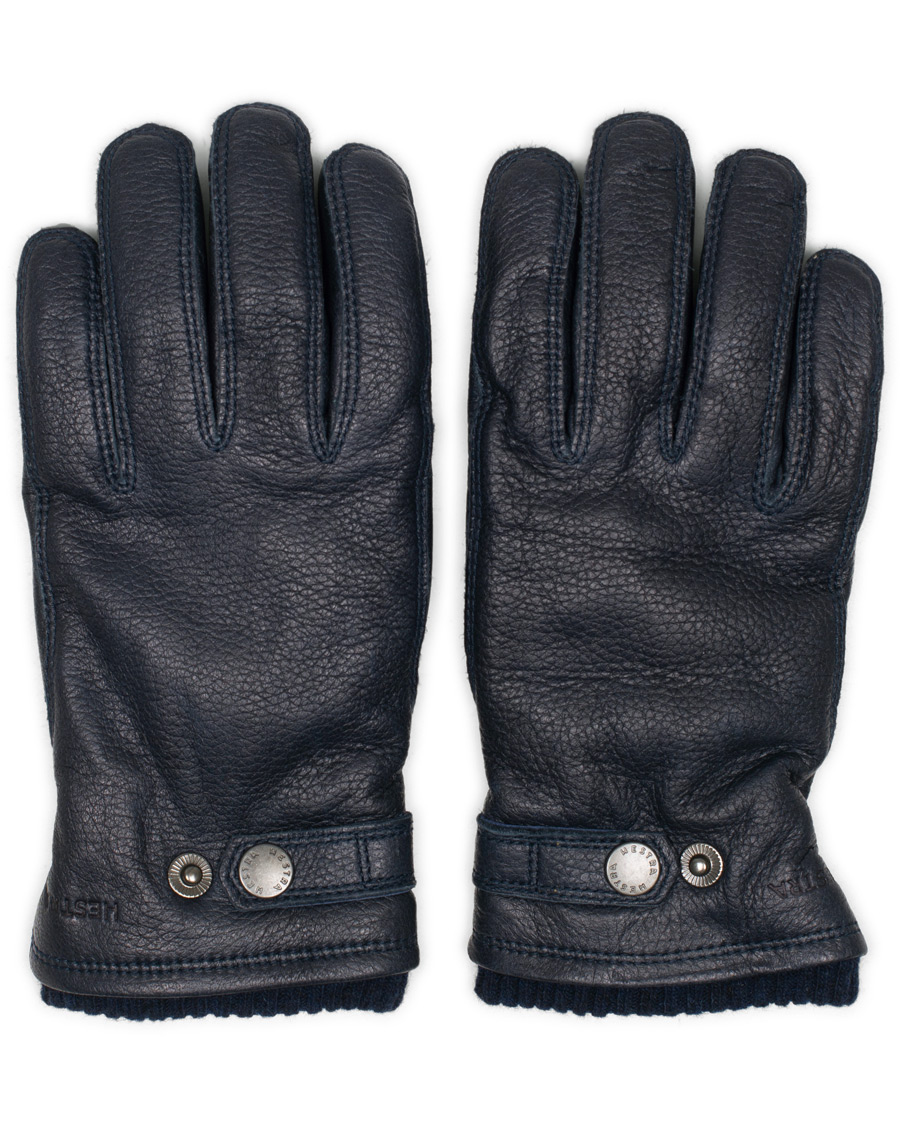 Herren | Hestra Utsjö Fleece Liner Buckle Elkskin Glove Navy | Hestra | Utsjö Fleece Liner Buckle Elkskin Glove Navy