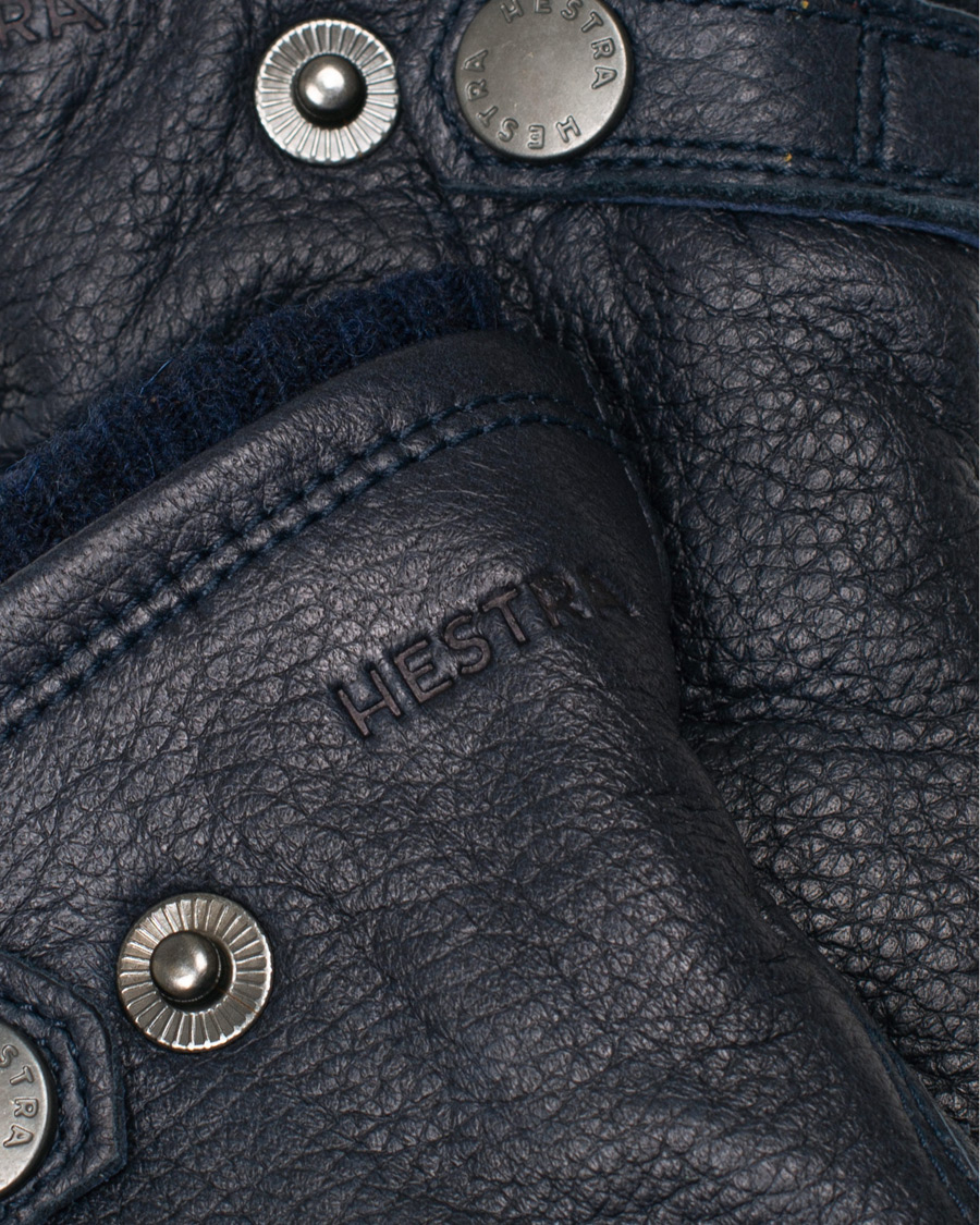 Herren | Hestra Utsjö Fleece Liner Buckle Elkskin Glove Navy | Hestra | Utsjö Fleece Liner Buckle Elkskin Glove Navy