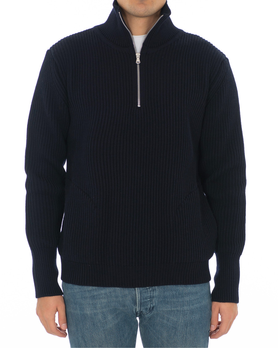 Herren | Pullover | Andersen-Andersen | Navy Half Zip Pockets Sweater Navy Blue
