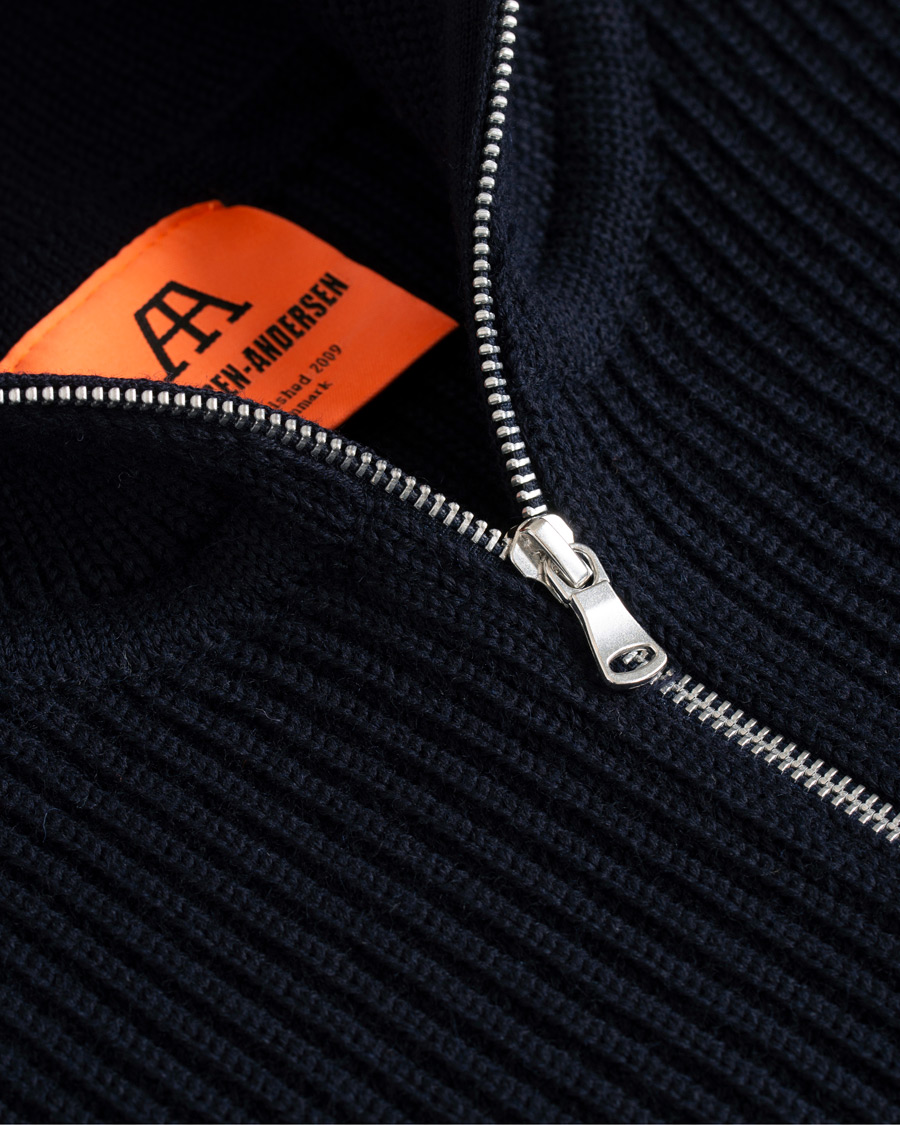 Herren | Pullover | Andersen-Andersen | Navy Half Zip Pockets Sweater Navy Blue