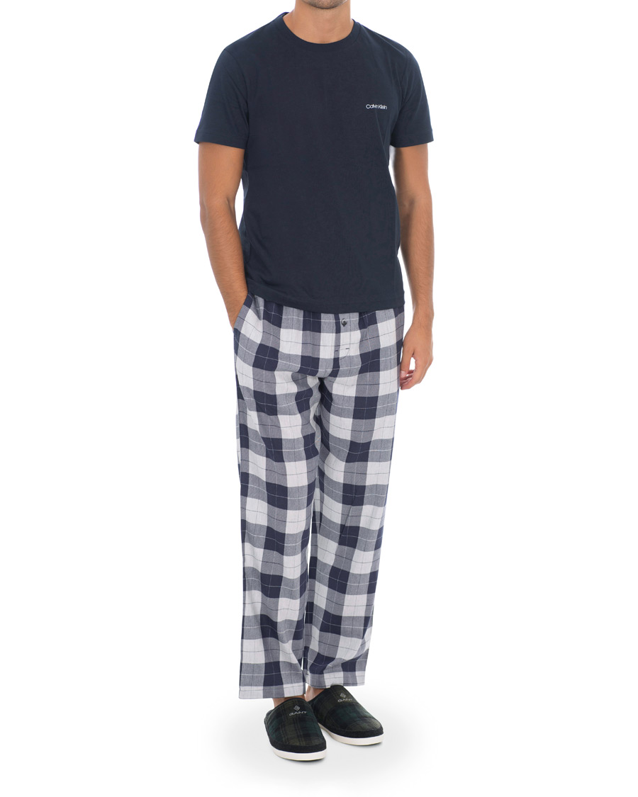Herren | Schlafanzüge & Bademäntel | Calvin Klein | Flannel Checked Pyjama Trousers Blue/White