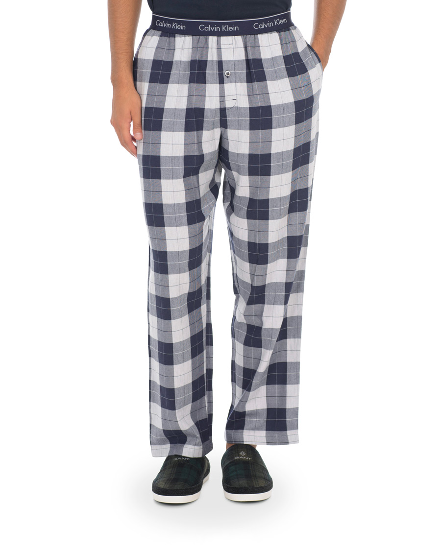 Herren | Schlafanzüge & Bademäntel | Calvin Klein | Flannel Checked Pyjama Trousers Blue/White
