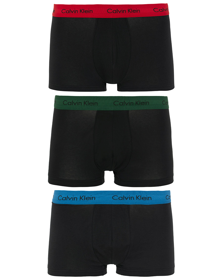 Herren | Unterwäsche | Calvin Klein | Cotton Stretch 3-Pack Low Rise Trunk Red/Green/Blue