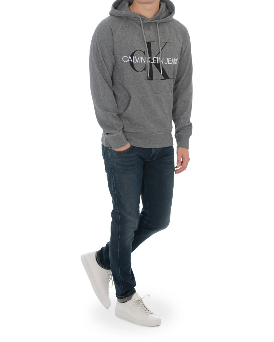 Herren | Pullover | Calvin Klein Jeans | Washed Monogram Hoodie Grey