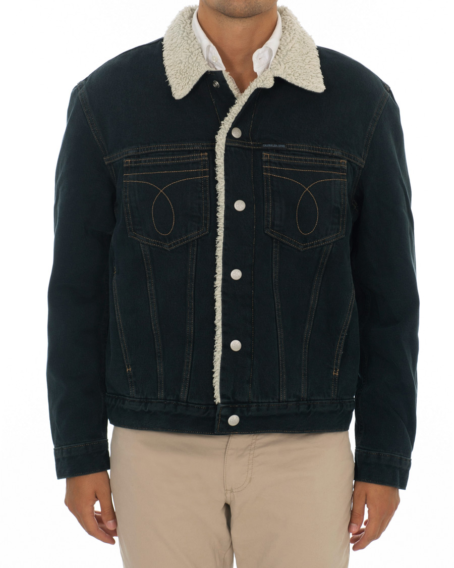 Herren | Jacken | Calvin Klein Jeans | Iconic Omega Sherpa Denim Jacket Black