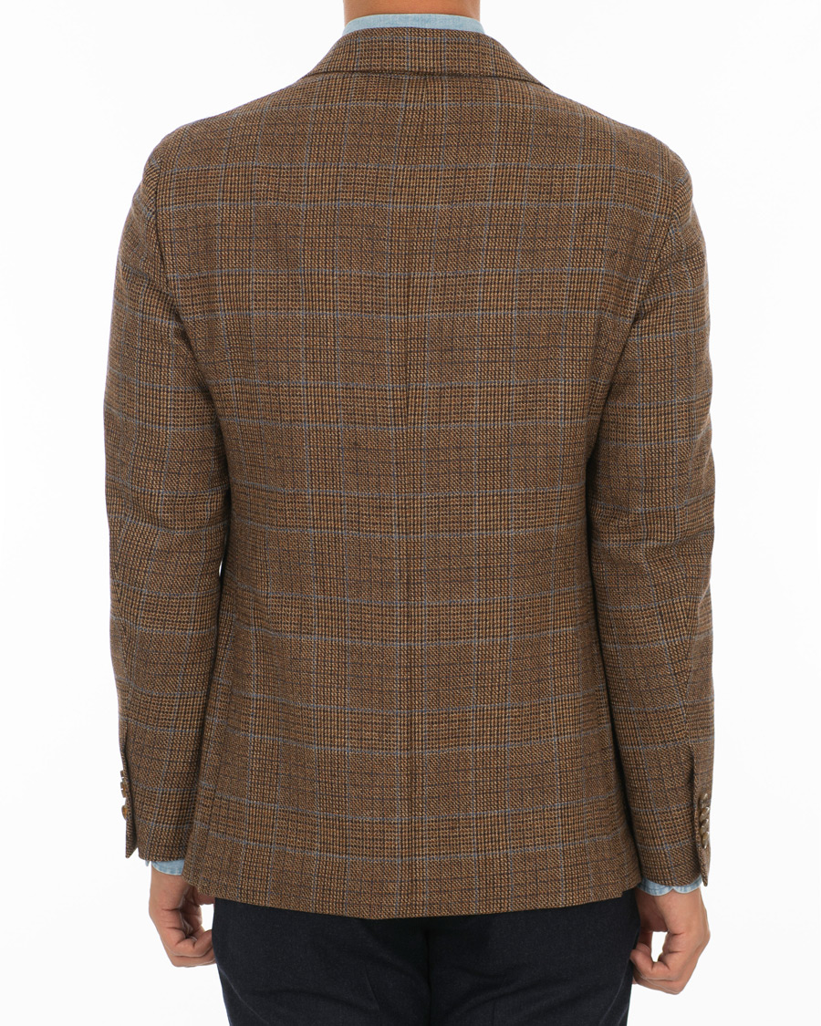 Herren | Sakkos | Caruso | Butterfly Checked Wool Blazer Light Brown