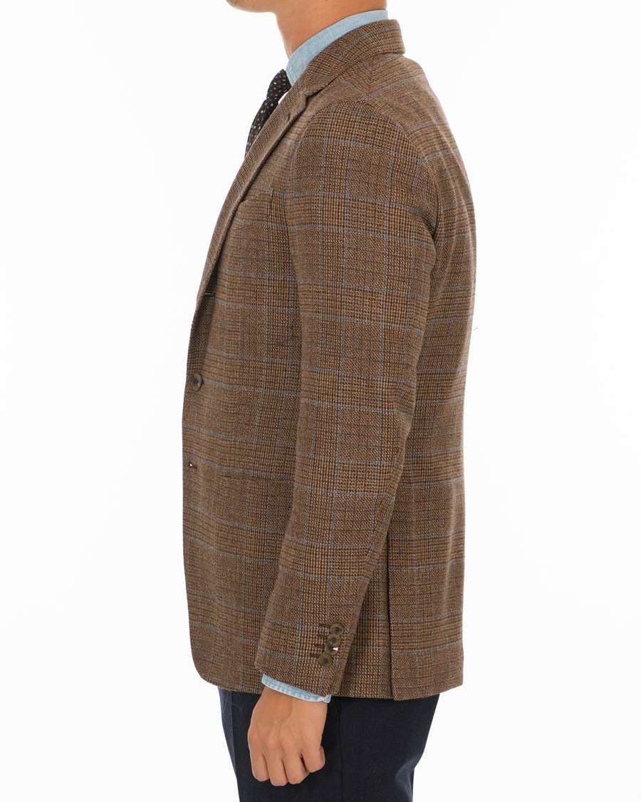 Herren | Sakkos | Caruso | Butterfly Checked Wool Blazer Light Brown
