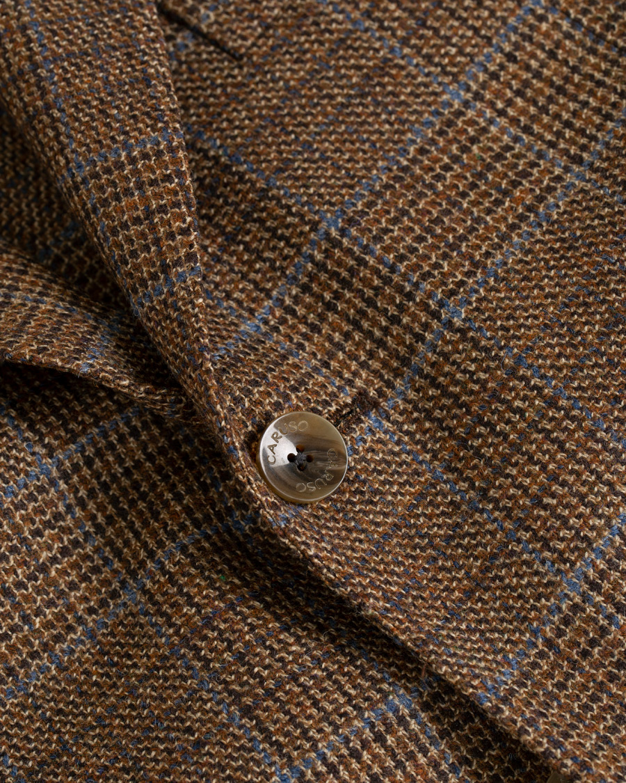 Herren | Sakkos | Caruso | Butterfly Checked Wool Blazer Light Brown