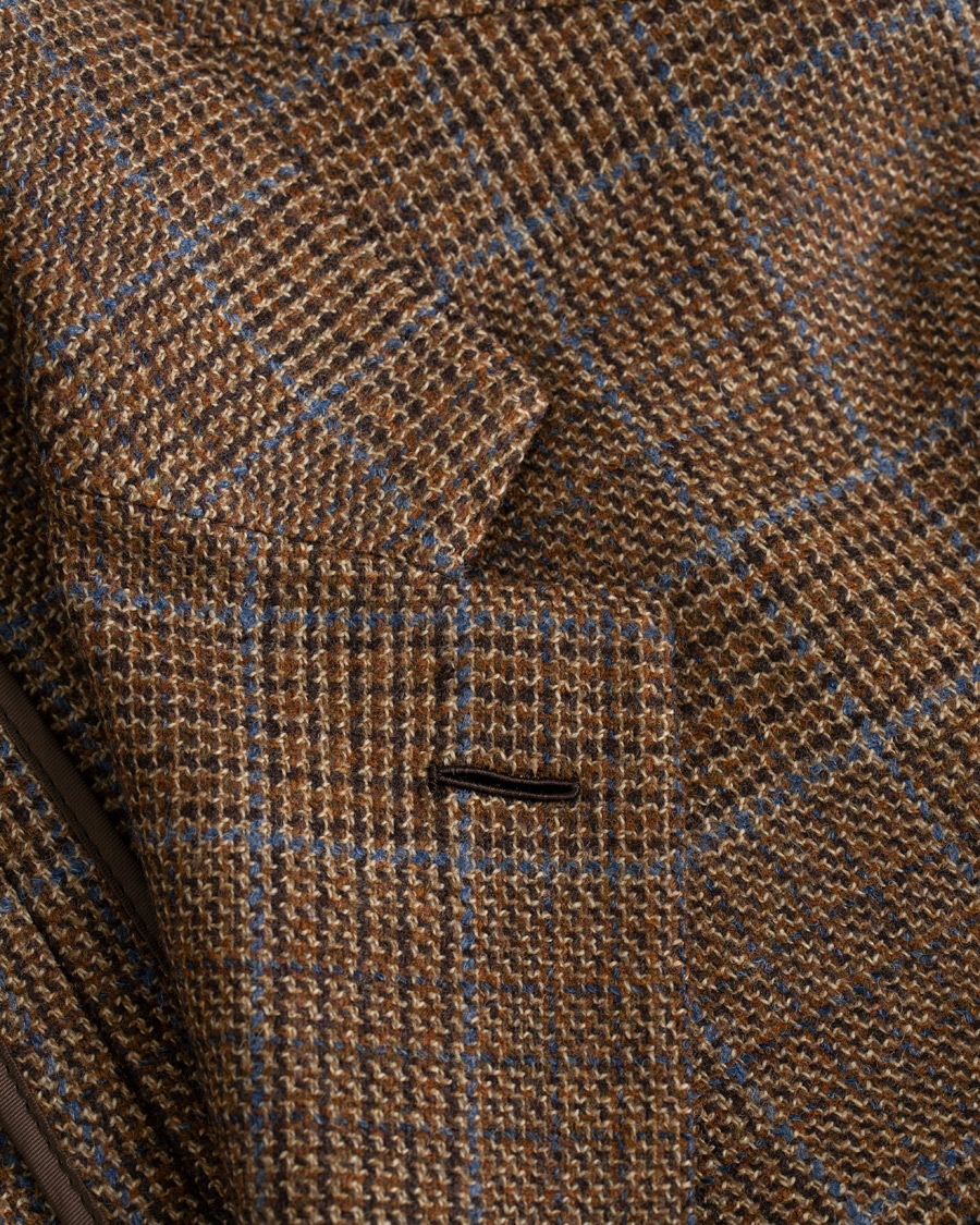 Herren | Sakkos | Caruso | Butterfly Checked Wool Blazer Light Brown