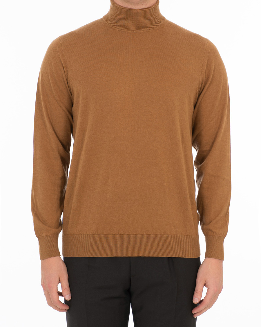 Herren | Pullover | Caruso | Cotton/Cashmere Turtleneck Sweater Camel