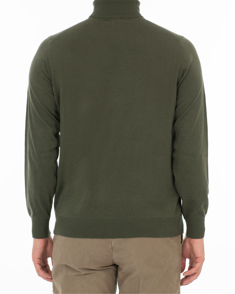 Herren | Pullover | Caruso | Cotton/Cashmere Turtleneck Sweater Dark Green