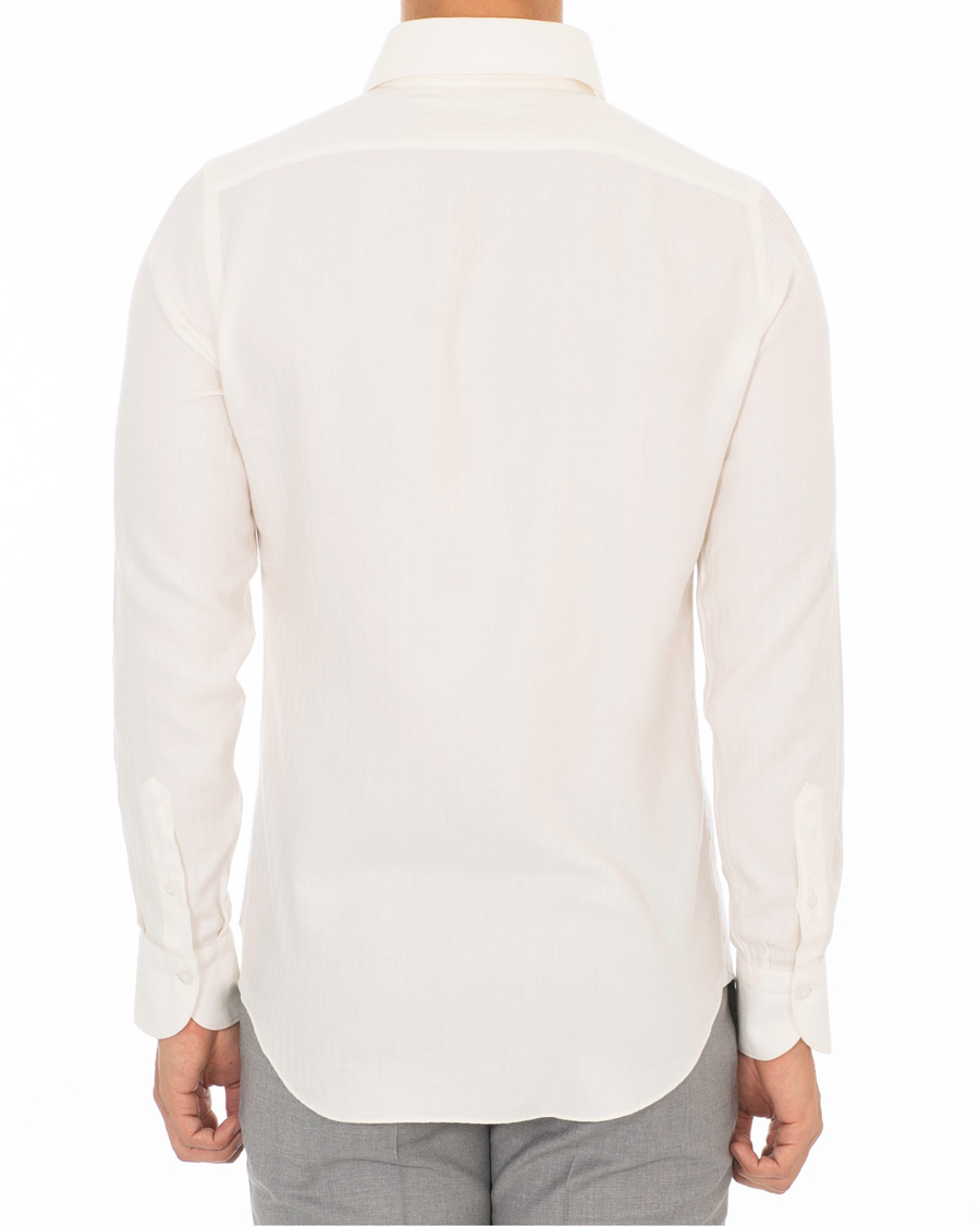 Herren | Hemden | Finamore Napoli | Hidden Button Down Cashmere Shirt Ivory