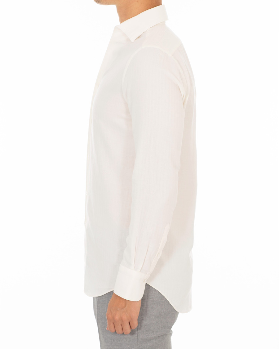 Herren | Hemden | Finamore Napoli | Hidden Button Down Cashmere Shirt Ivory