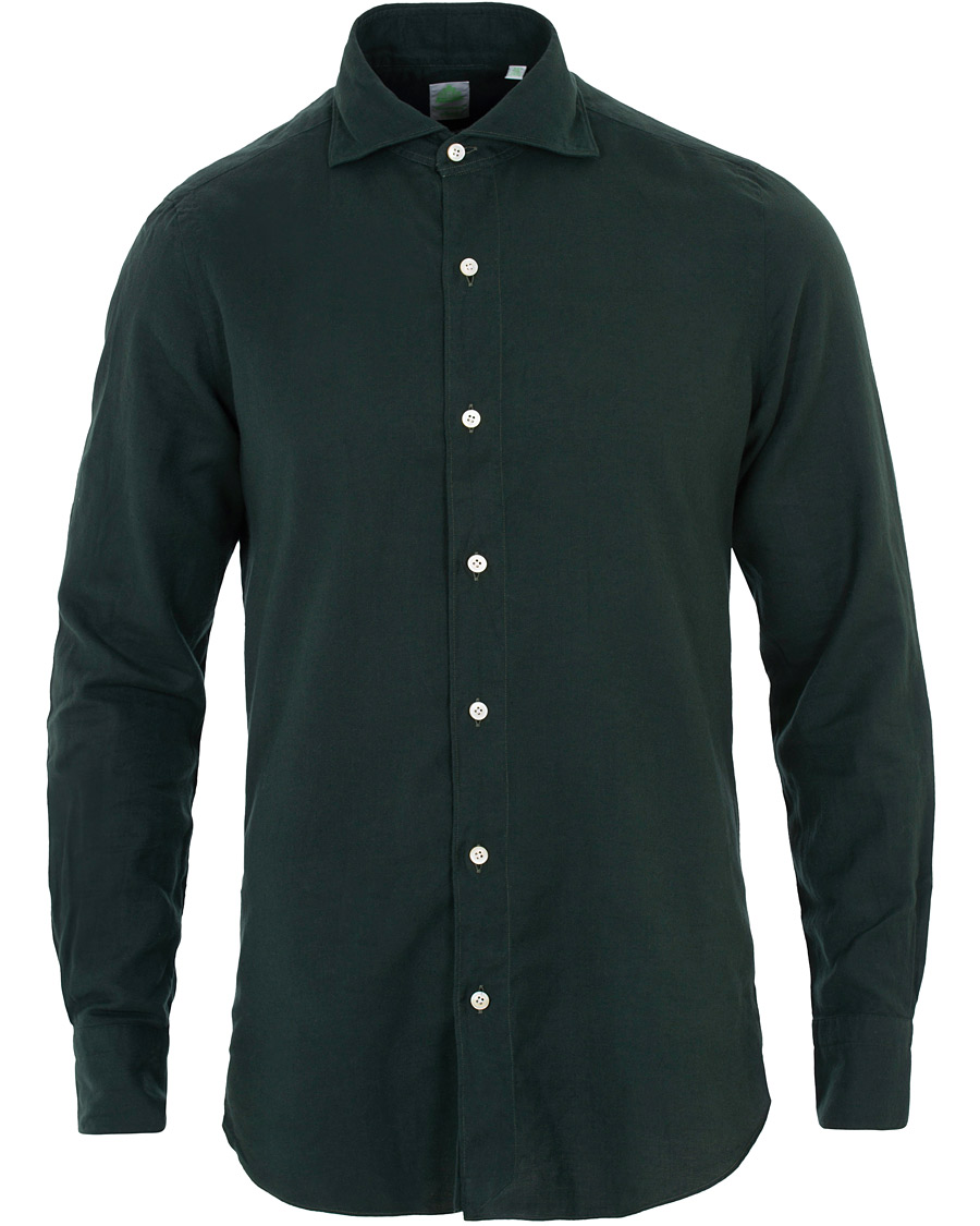 Herren | Hemden | Finamore Napoli | Tokyo Slim Fit Flannel Shirt Forest