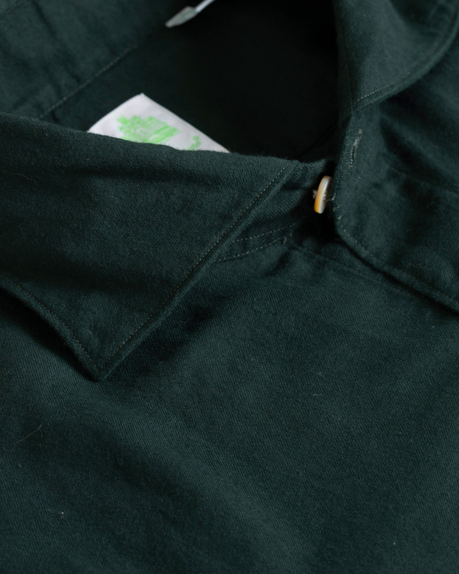 Herren | Hemden | Finamore Napoli | Tokyo Slim Fit Flannel Shirt Forest