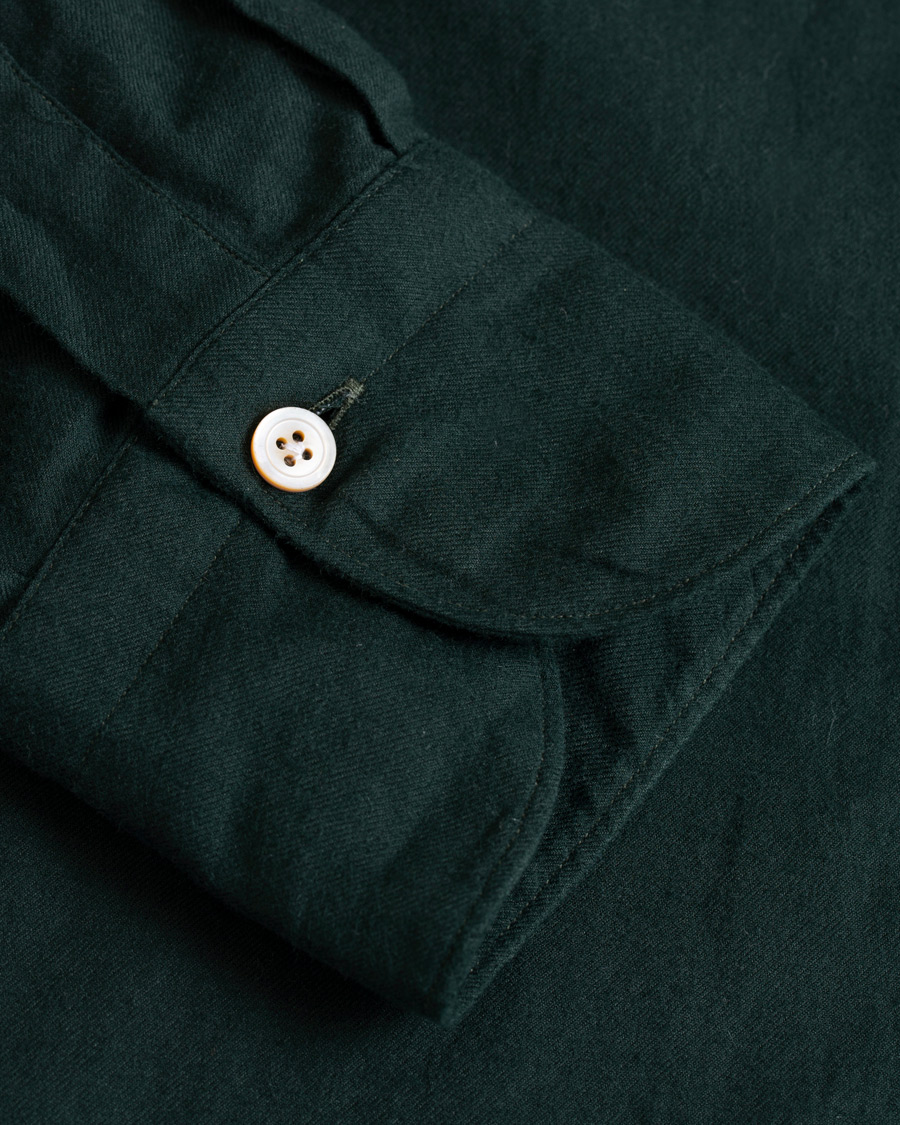 Herren | Hemden | Finamore Napoli | Tokyo Slim Fit Flannel Shirt Forest