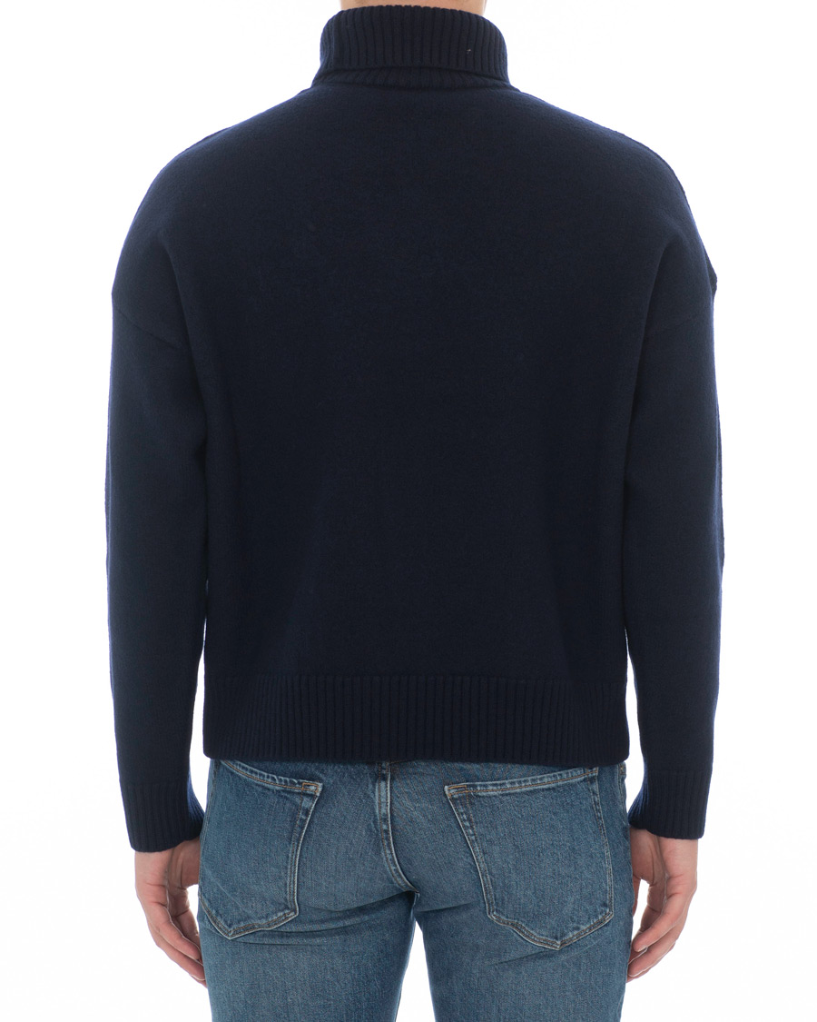 Herren | Pullover | AMI | Oversized Heart Logo Wool Rollneck Navy
