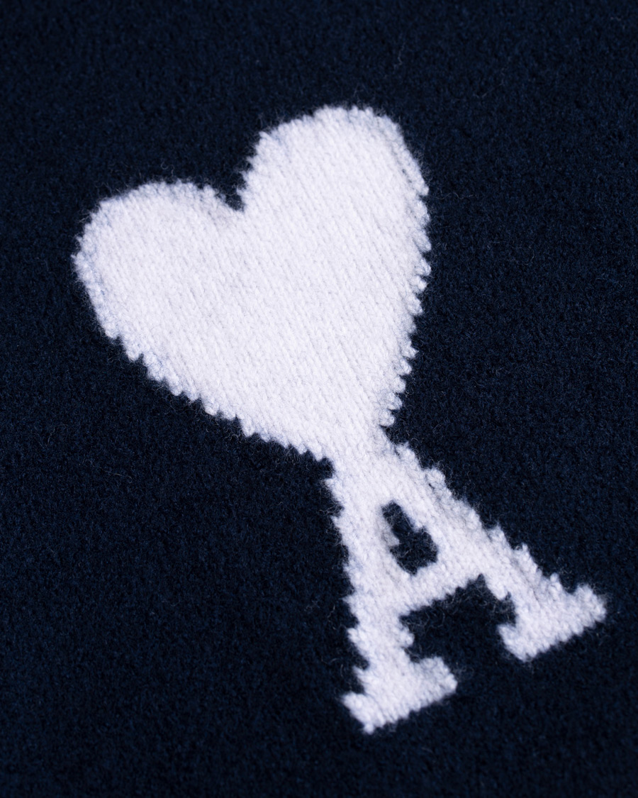 Herren | Pullover | AMI | Oversized Heart Logo Wool Rollneck Navy
