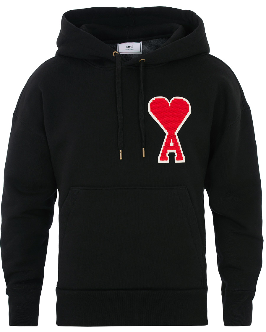 Herren | Pullover | AMI | Large Heart Logo Hoodie Black