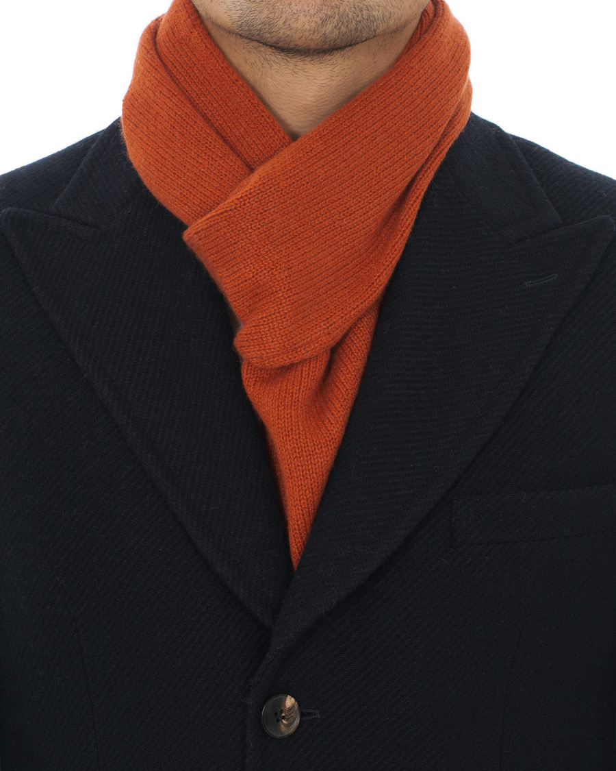 Herren | Piacenza Cashmere Short Loop Cashmere Sarf Orange | Piacenza Cashmere | Short Loop Cashmere Sarf Orange