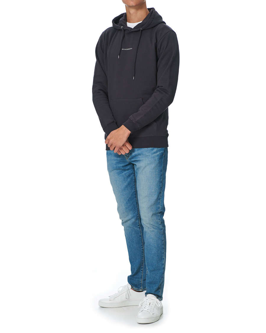 Herren | Pullover | NN07 | Barrow Printed Hoodie Navy Blue