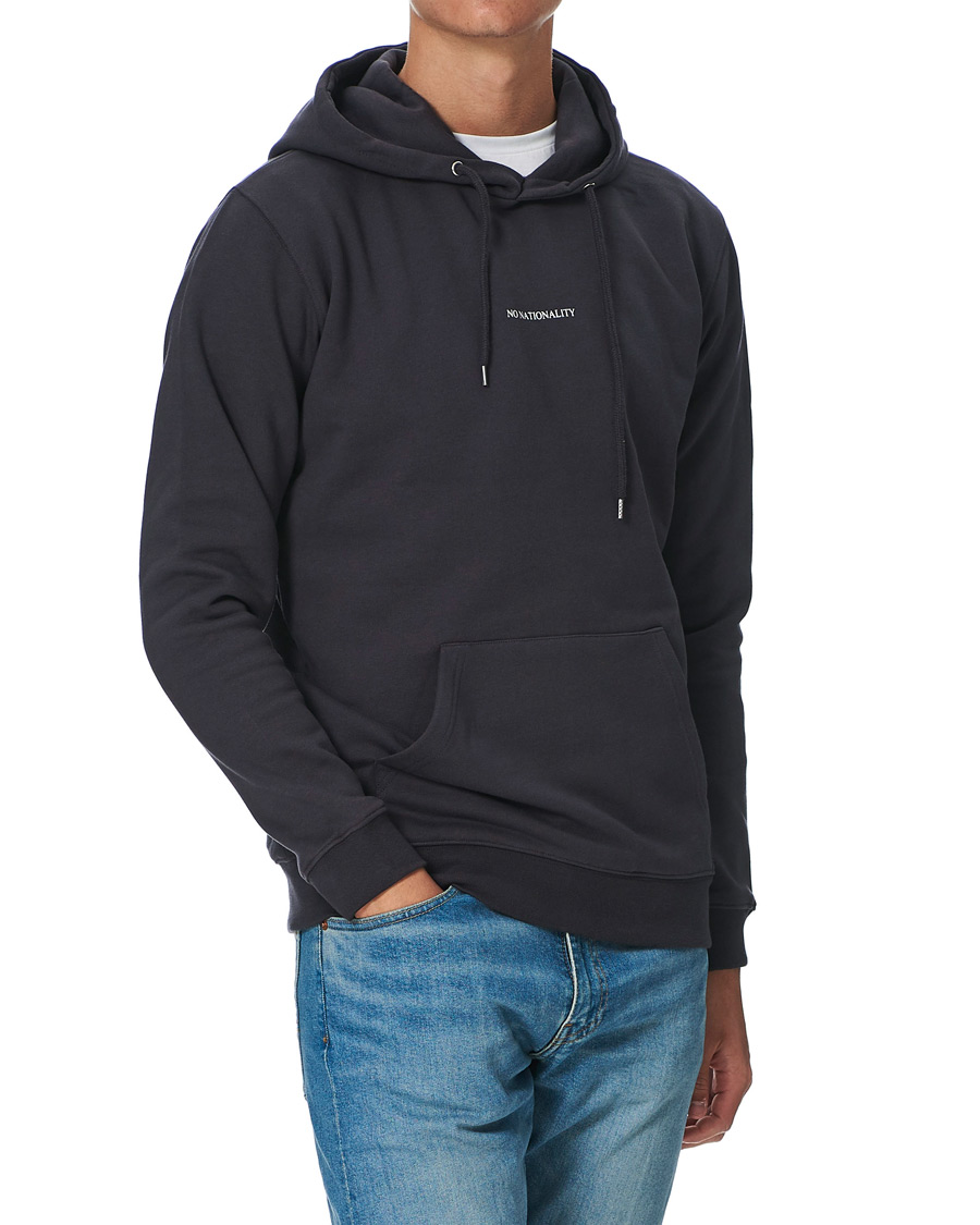 Herren | Pullover | NN07 | Barrow Printed Hoodie Navy Blue