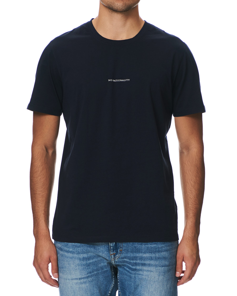 Herren | T-Shirts | NN07 | Ethan Printed Crew Neck Tee Navy Blue