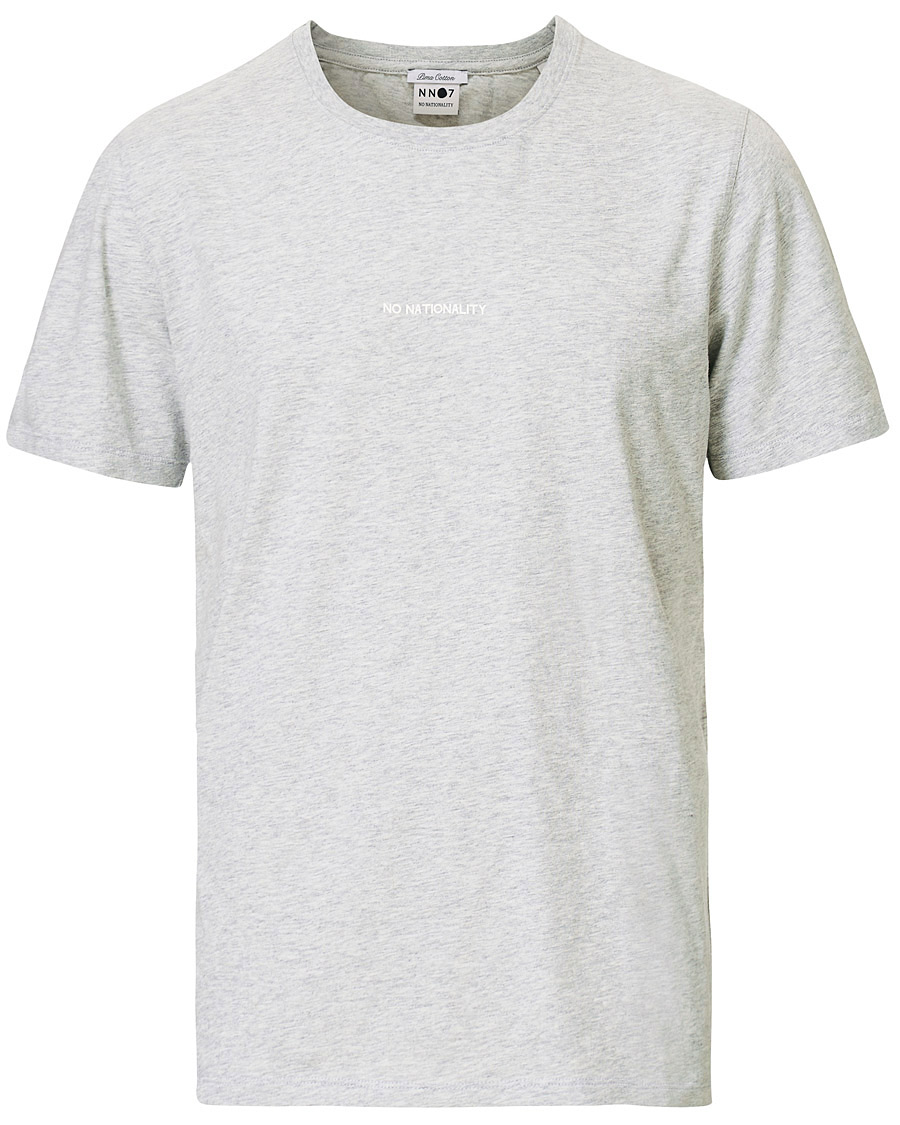 Herren | T-Shirts | NN07 | Ethan Printed Crew Neck Tee Light Grey Melange