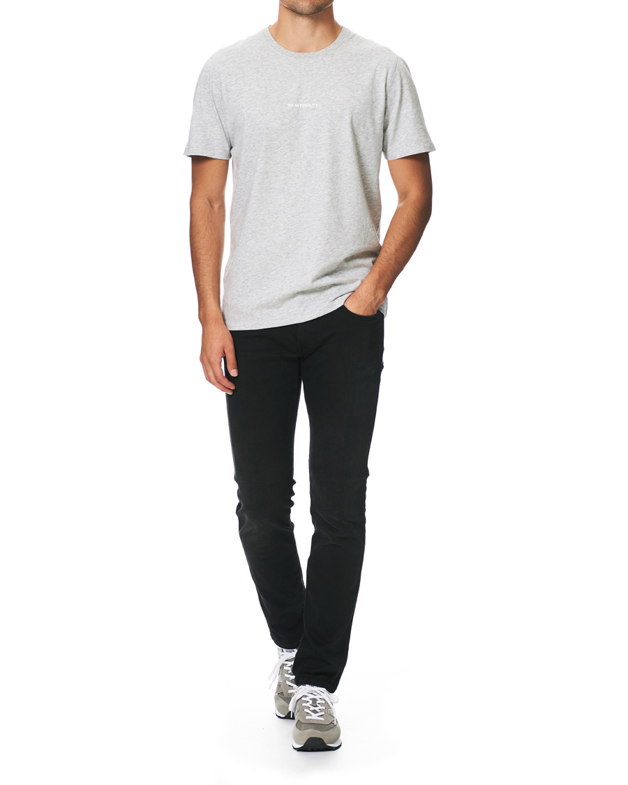 Herren | T-Shirts | NN07 | Ethan Printed Crew Neck Tee Light Grey Melange