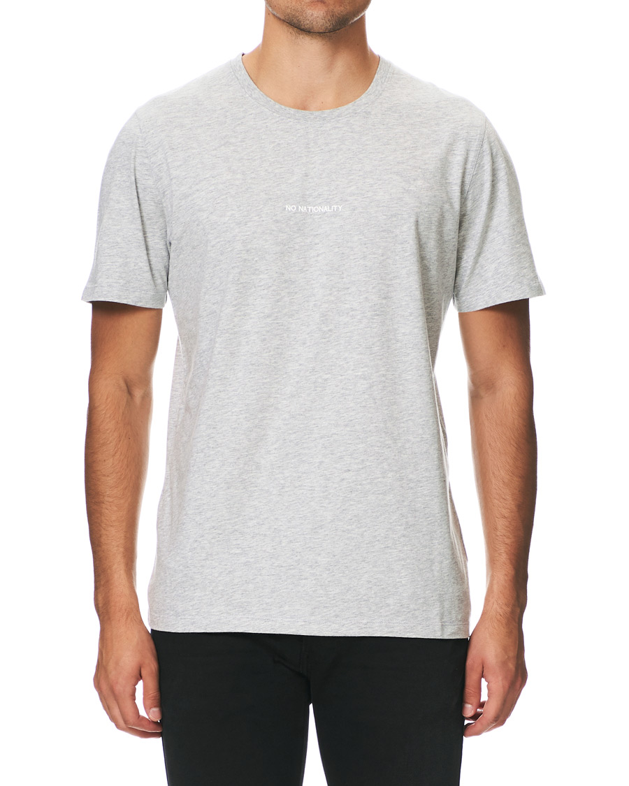 Herren | T-Shirts | NN07 | Ethan Printed Crew Neck Tee Light Grey Melange