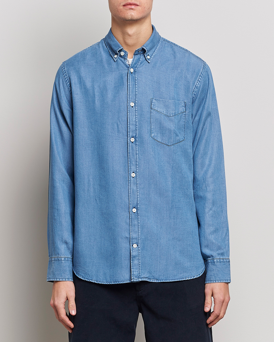 Herren | Jeanshemden | NN07 | Levon Tencel Denim Shirt Light Blue