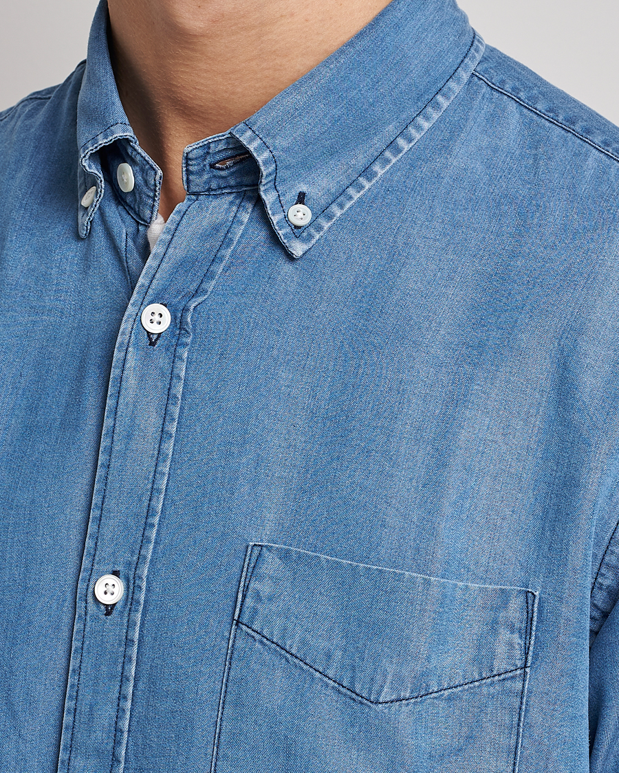 Herren | Hemden | NN07 | Levon Tencel Denim Shirt Light Blue