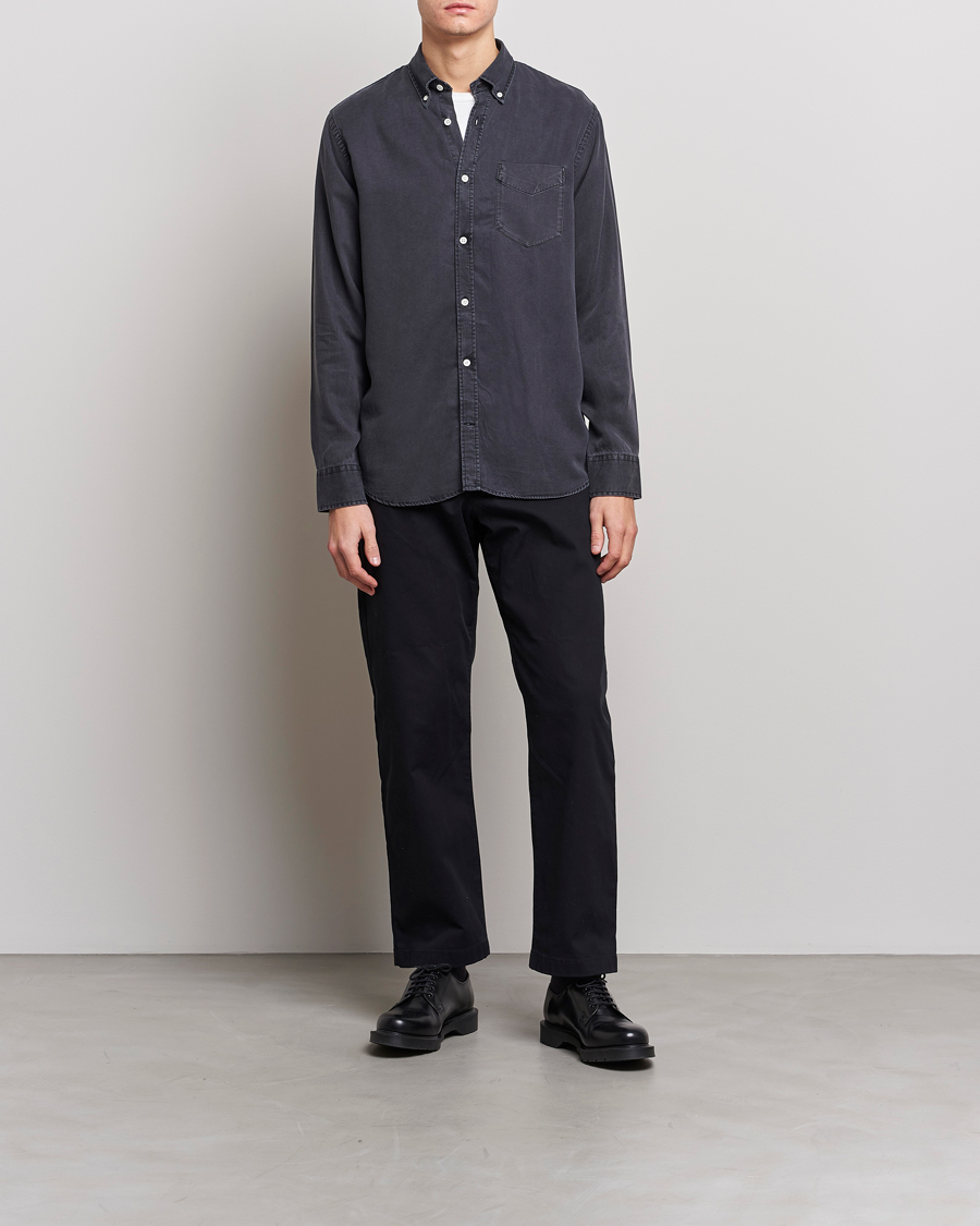 Herren | Hemden | NN07 | Levon Tencel Denim Shirt Black