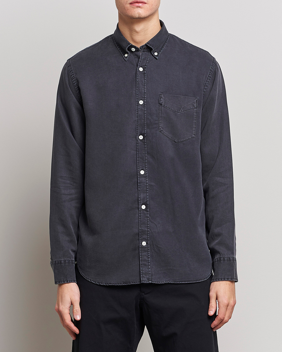 Herren | Hemden | NN07 | Levon Tencel Denim Shirt Black