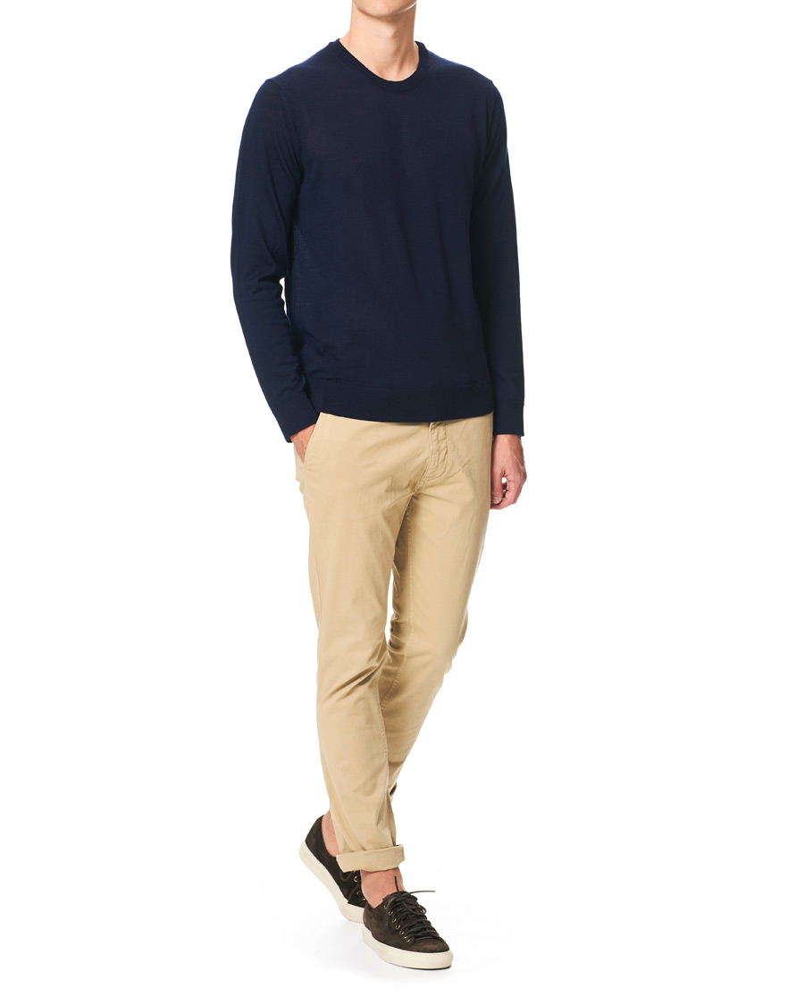 Herren | Pullover | NN07 | Ted Extra Fine Merino Crew Neck Pullover Navy Blue