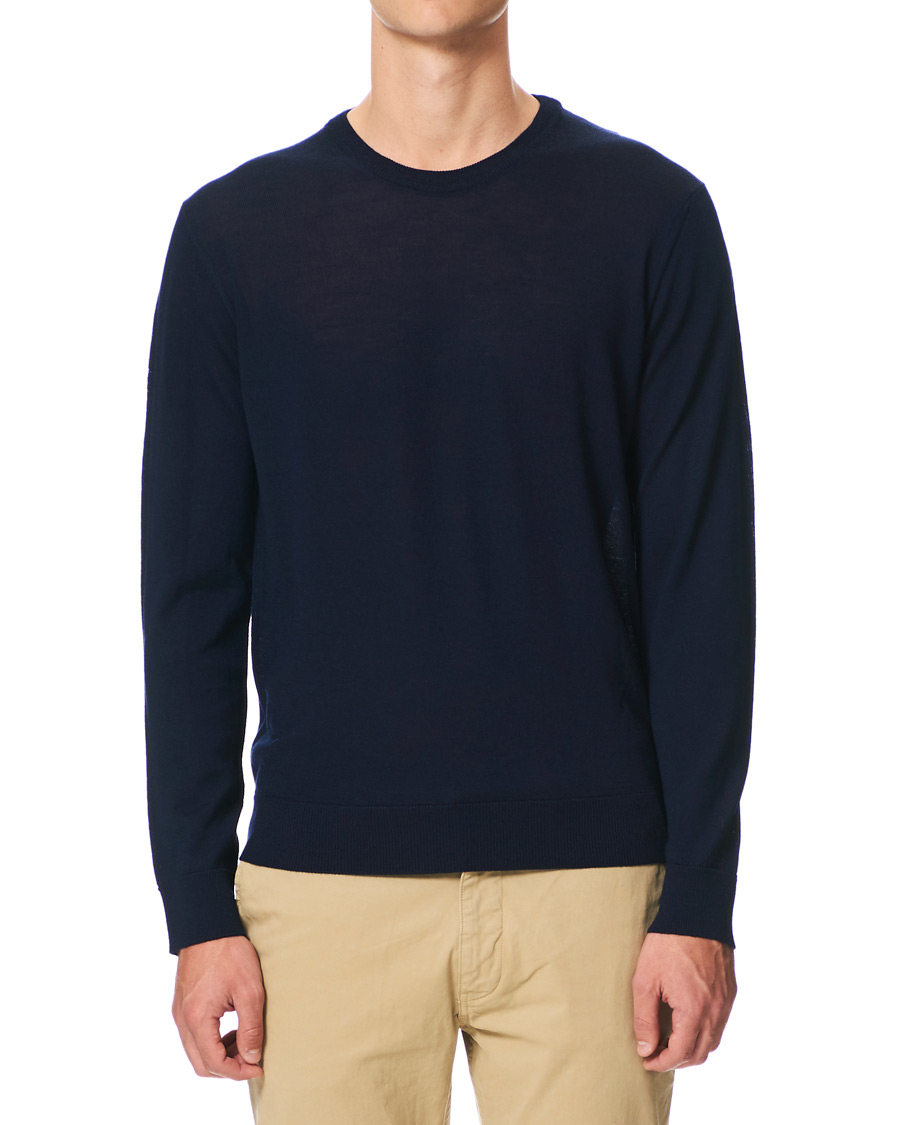 Herren | Pullover | NN07 | Ted Extra Fine Merino Crew Neck Pullover Navy Blue