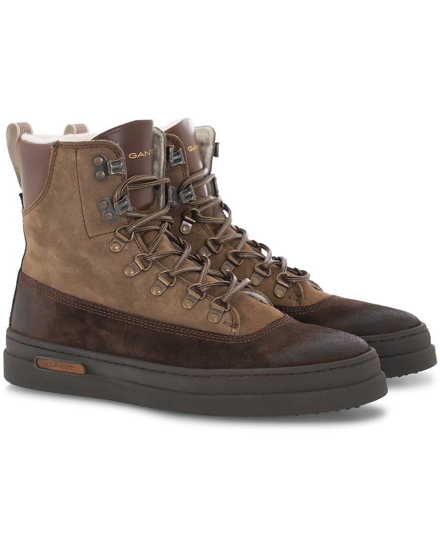 Herren | GANT Creek Wool Lined Boot Dark Brown Suede | GANT | Creek Wool Lined Boot Dark Brown Suede