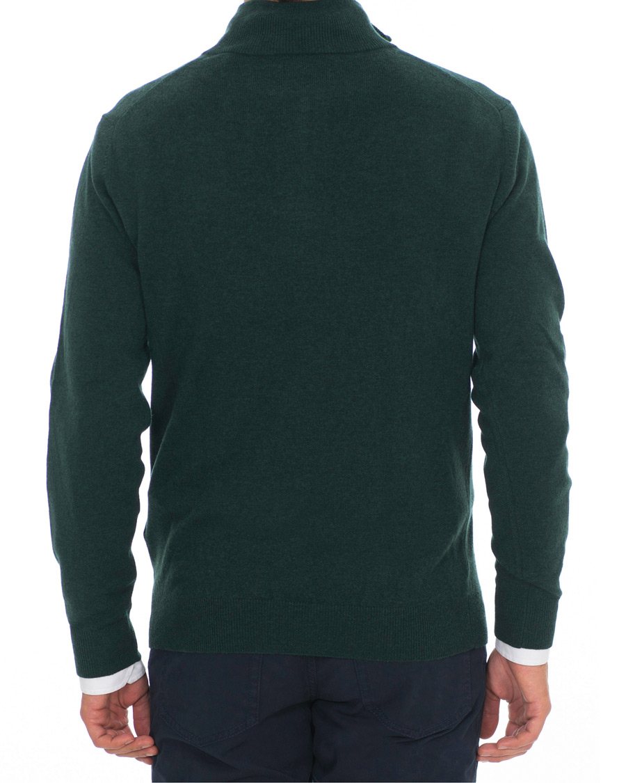 Herren | Pullover | Gant | Lambswool Half Zip Tartan Green
