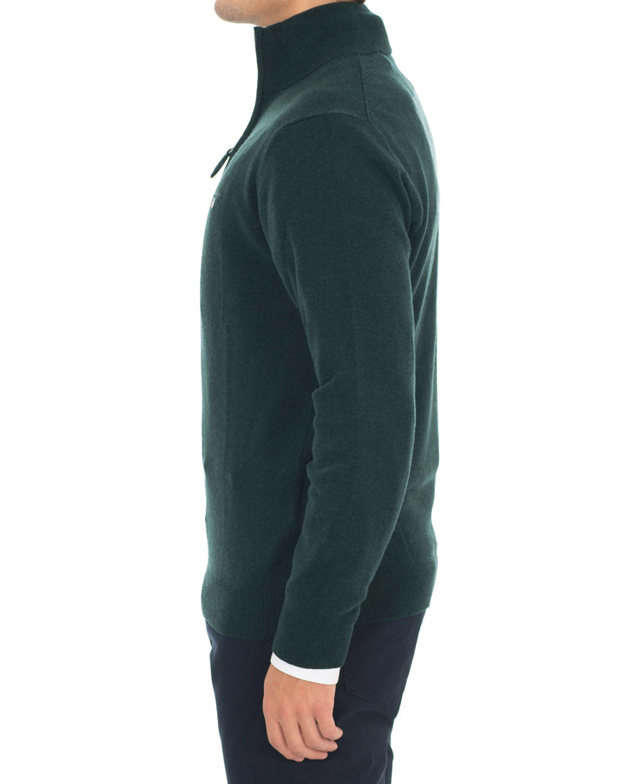 Herren | Pullover | Gant | Lambswool Half Zip Tartan Green