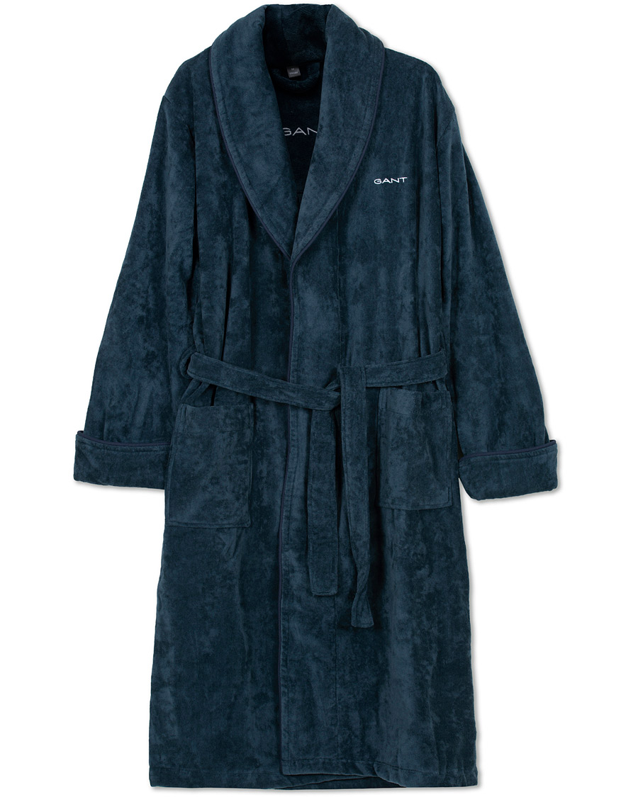 Herren | Schlafanzüge & Bademäntel | GANT | Premium Velour Robe Evening Blue