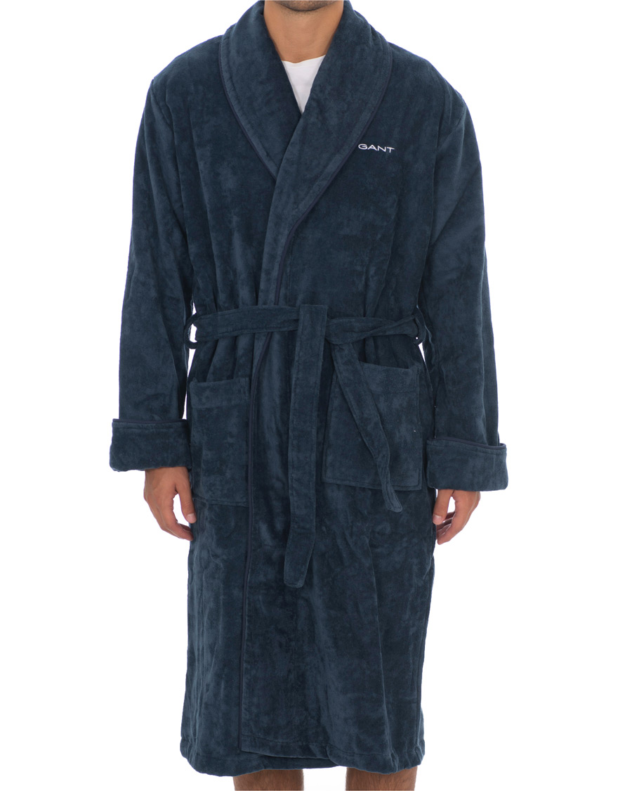 Herren | Schlafanzüge & Bademäntel | GANT | Premium Velour Robe Evening Blue