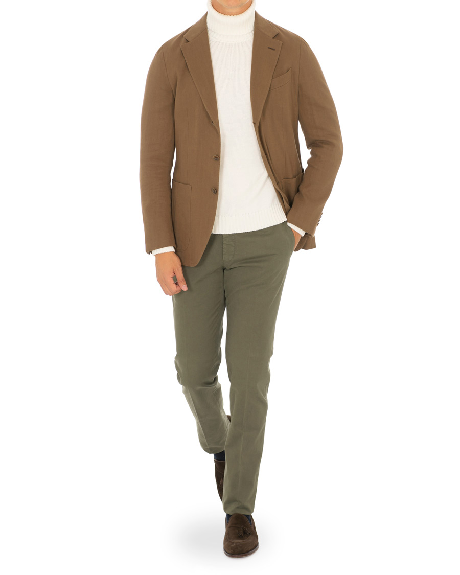 Herren | Hosen | Incotex | Slim Fit Comfort Chino Forest Green