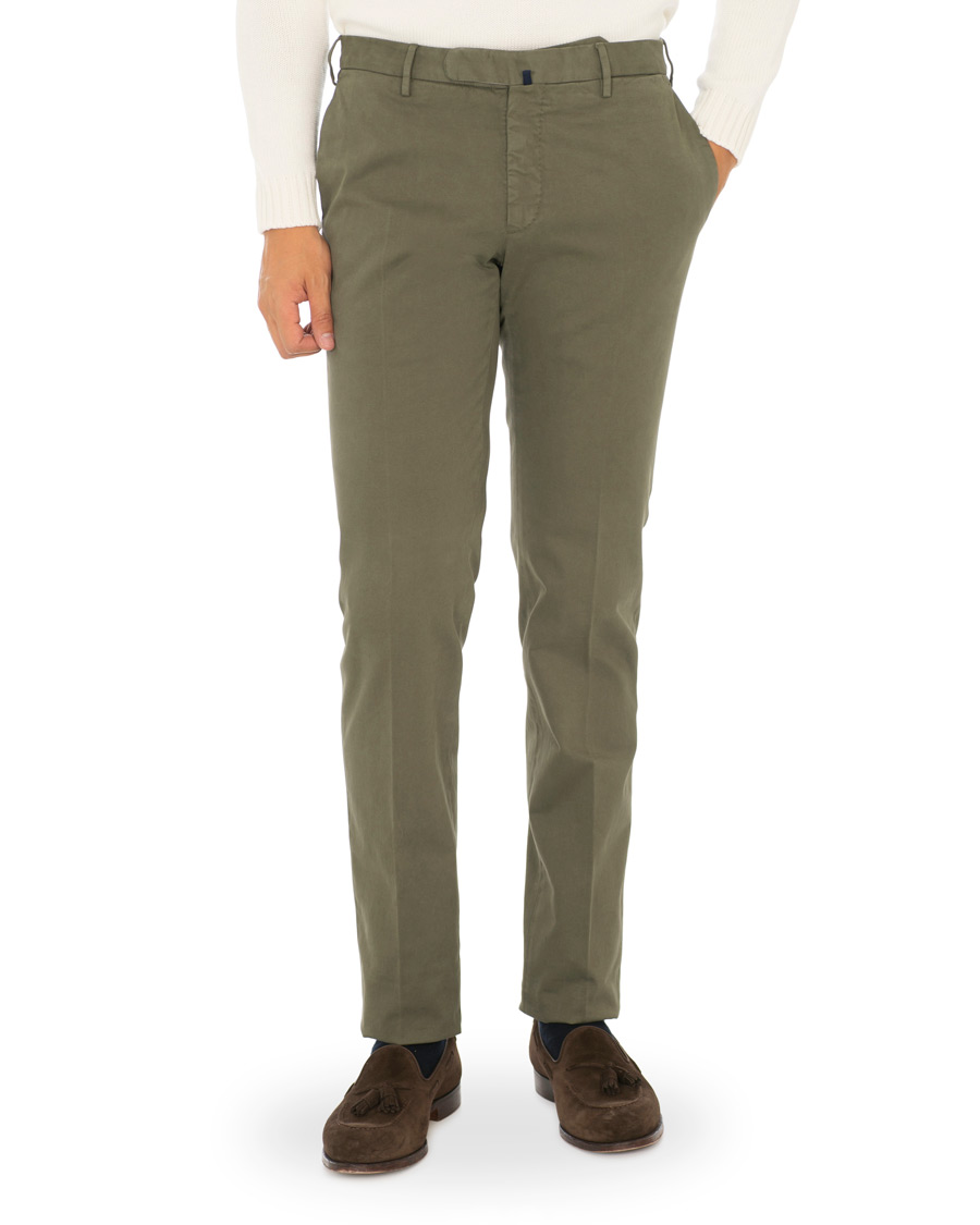Herren | Hosen | Incotex | Slim Fit Comfort Chino Forest Green
