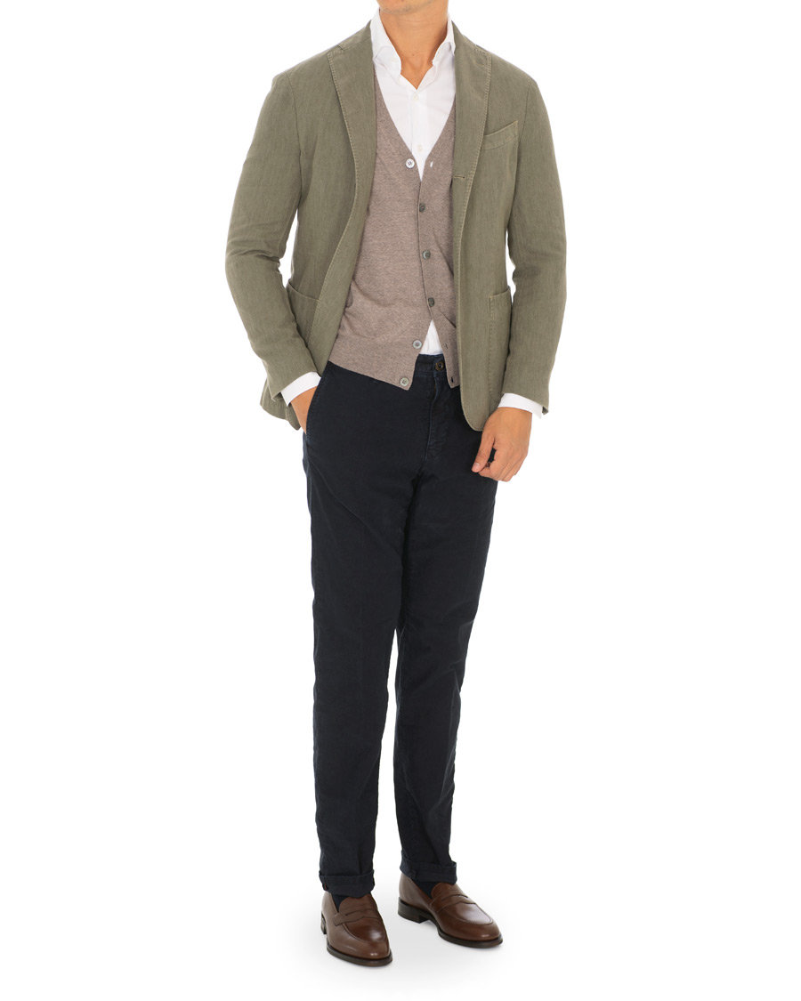 Herren | Hosen | Incotex | Regular Fit Garment Dyed Washed Slacks Navy