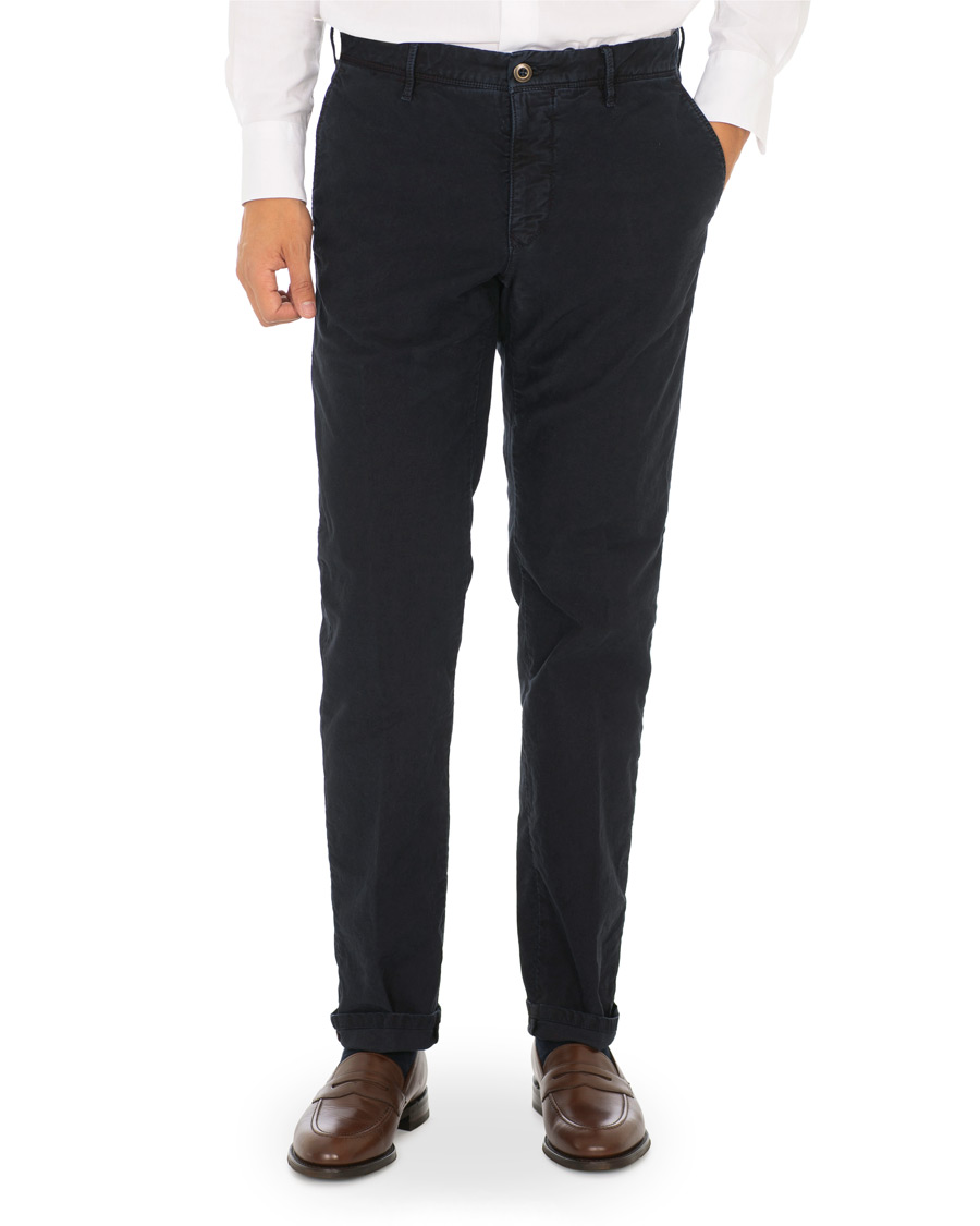 Herren | Hosen | Incotex | Regular Fit Garment Dyed Washed Slacks Navy