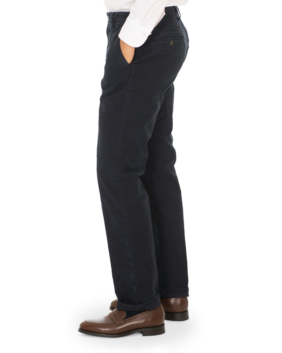 Herren | Hosen | Incotex | Regular Fit Garment Dyed Washed Slacks Navy