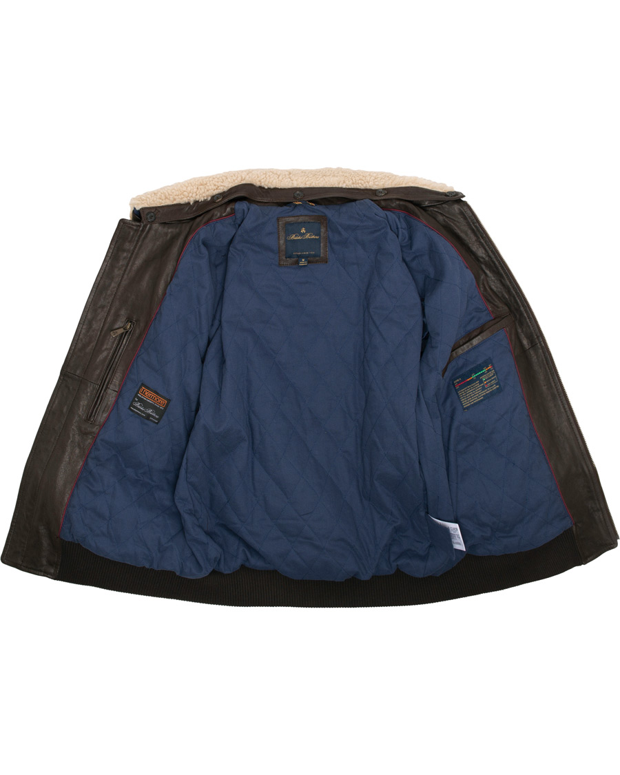 Herren | Jacken | Brooks Brothers | Aviator Shearling Bomber Jacket Vintage Brown