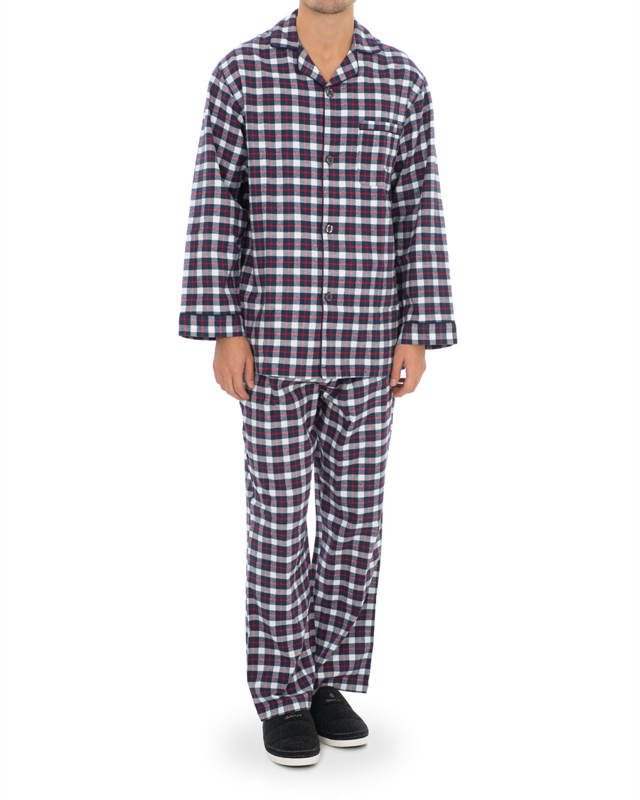 Herren | Schlafanzüge & Bademäntel | Brooks Brothers | Classic Tartan Flannel Pyjamas Navy/Red
